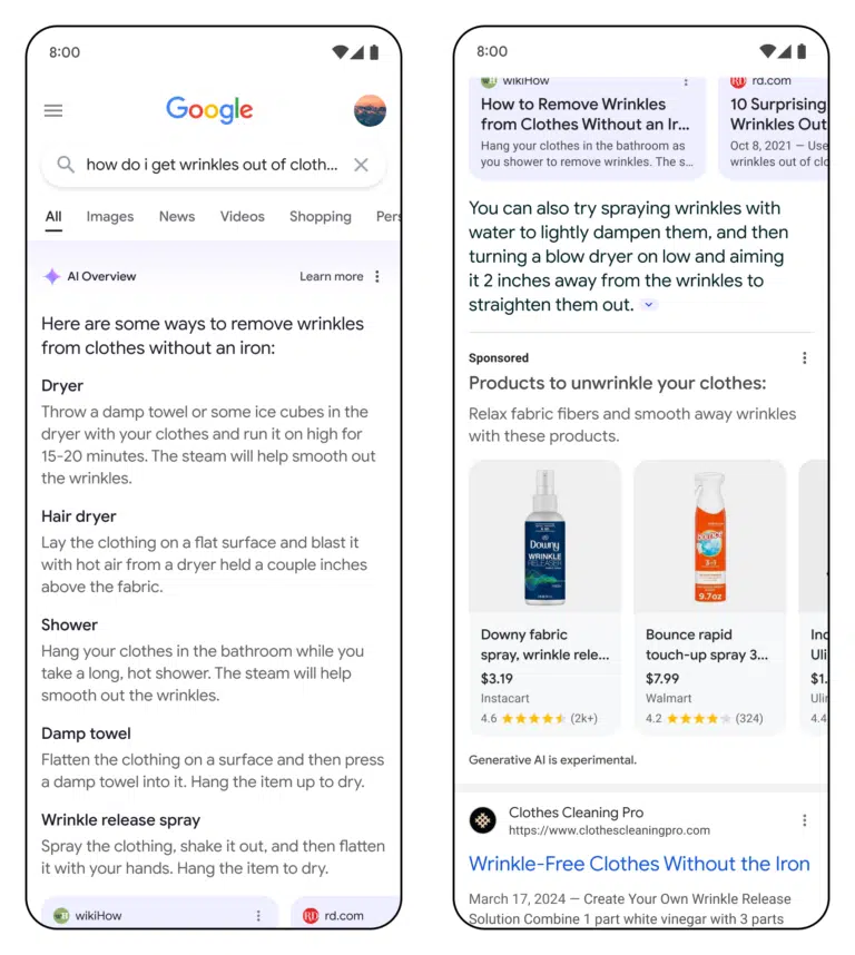 Ads in AI Overview. Image: Google.